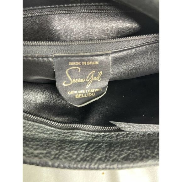 Vtg 1980s Susan Gail Leather Clutch Made In Spain - Picture 5 of 6